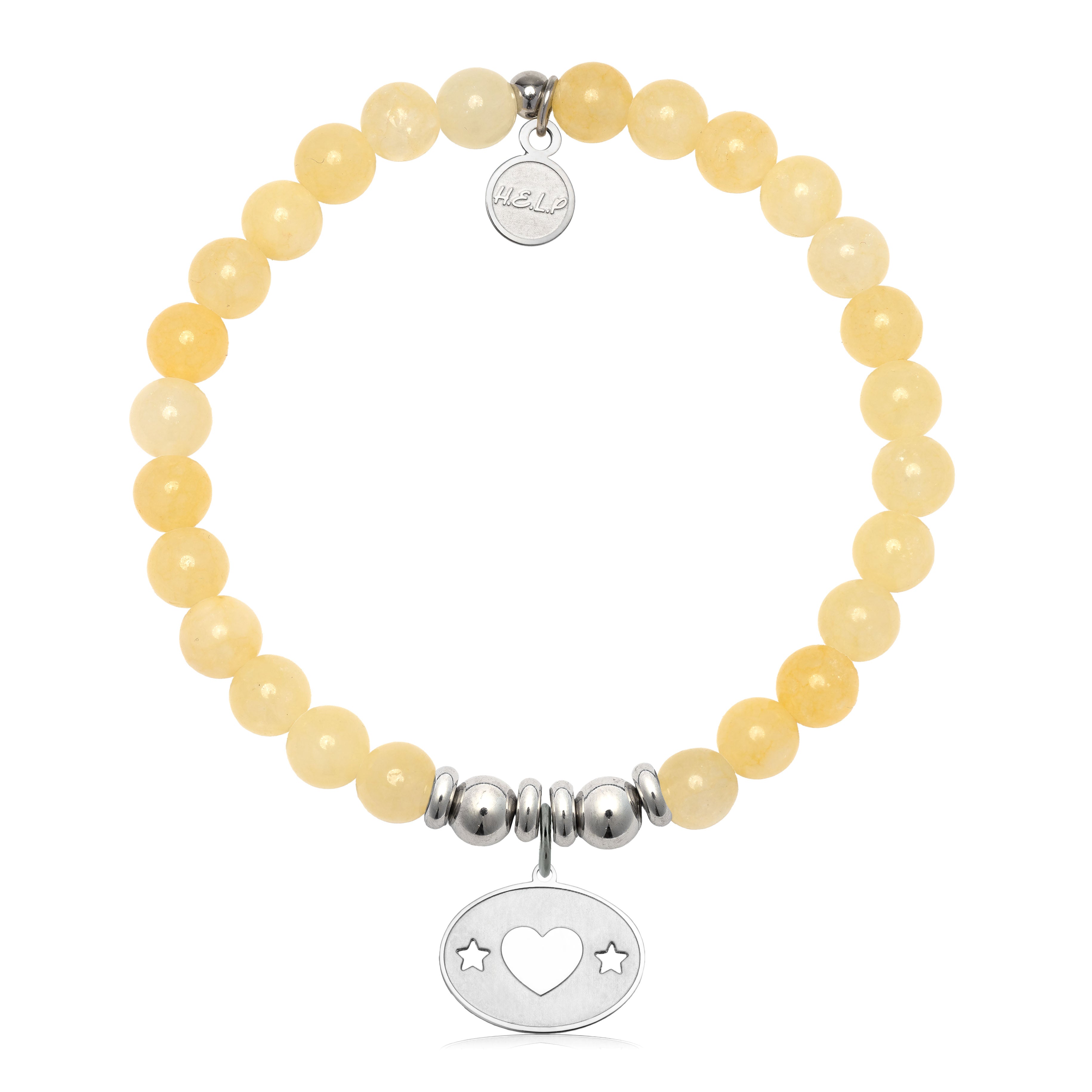 HELP by TJ Your Special Day Charm with Yellow Jade Charity Bracelet