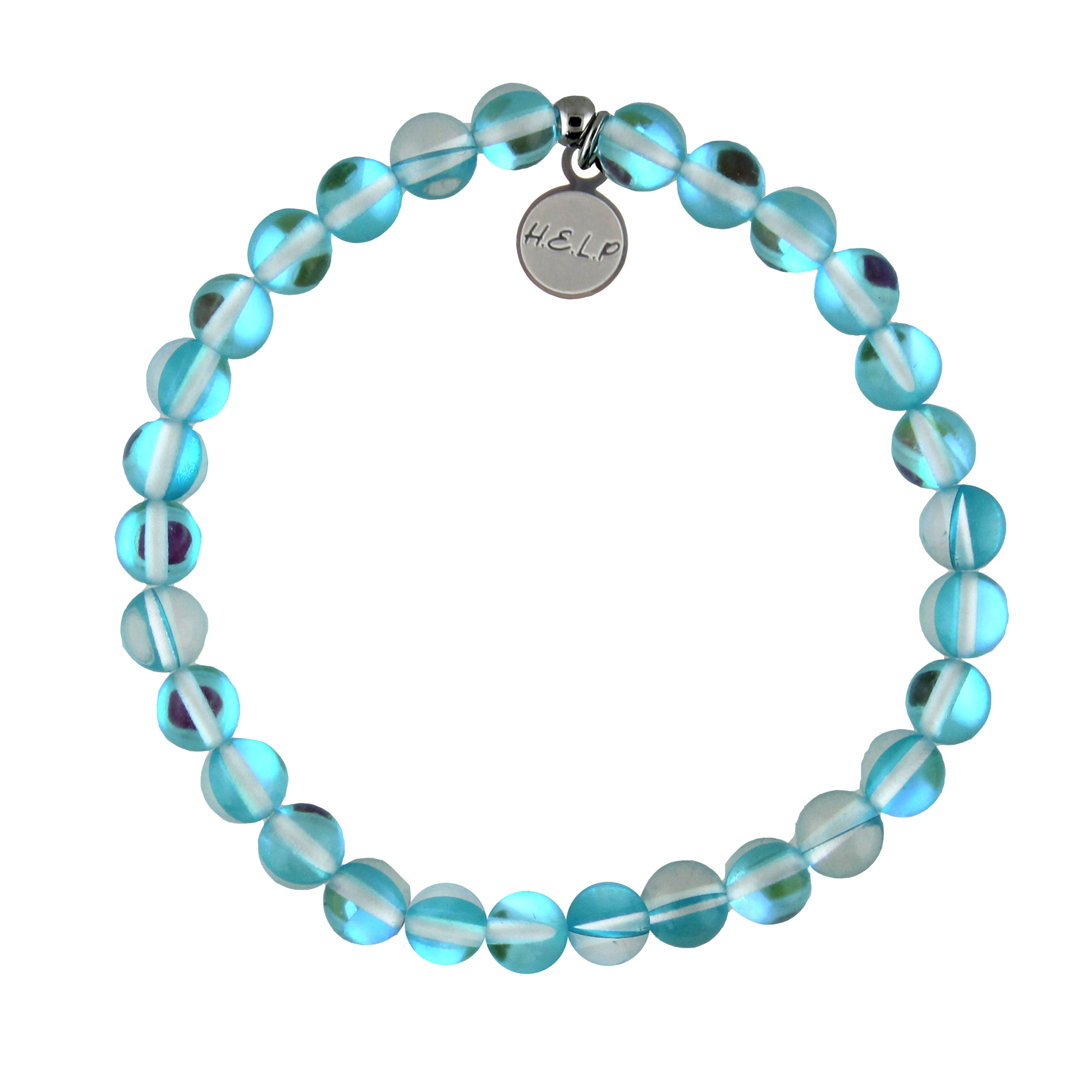HELP by TJ Be the Light Stacker with Light Blue Opalescent