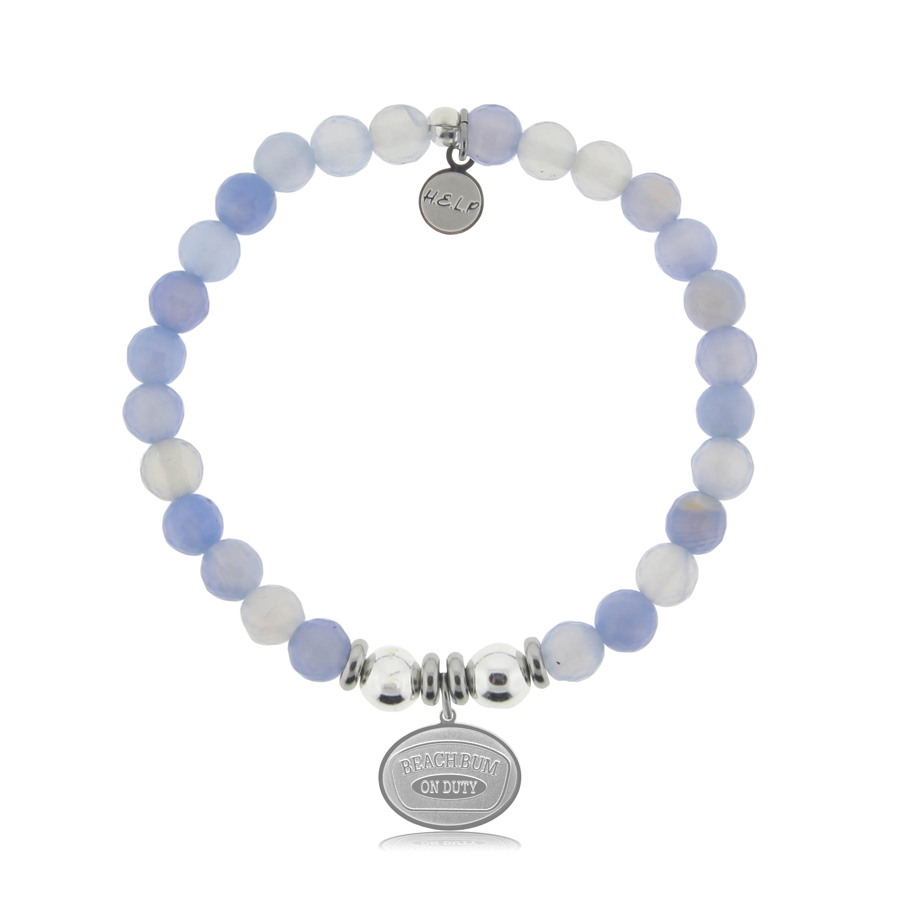 HELP by TJ Beach Bum Charm with Sky Blue Agate Charity Bracelet