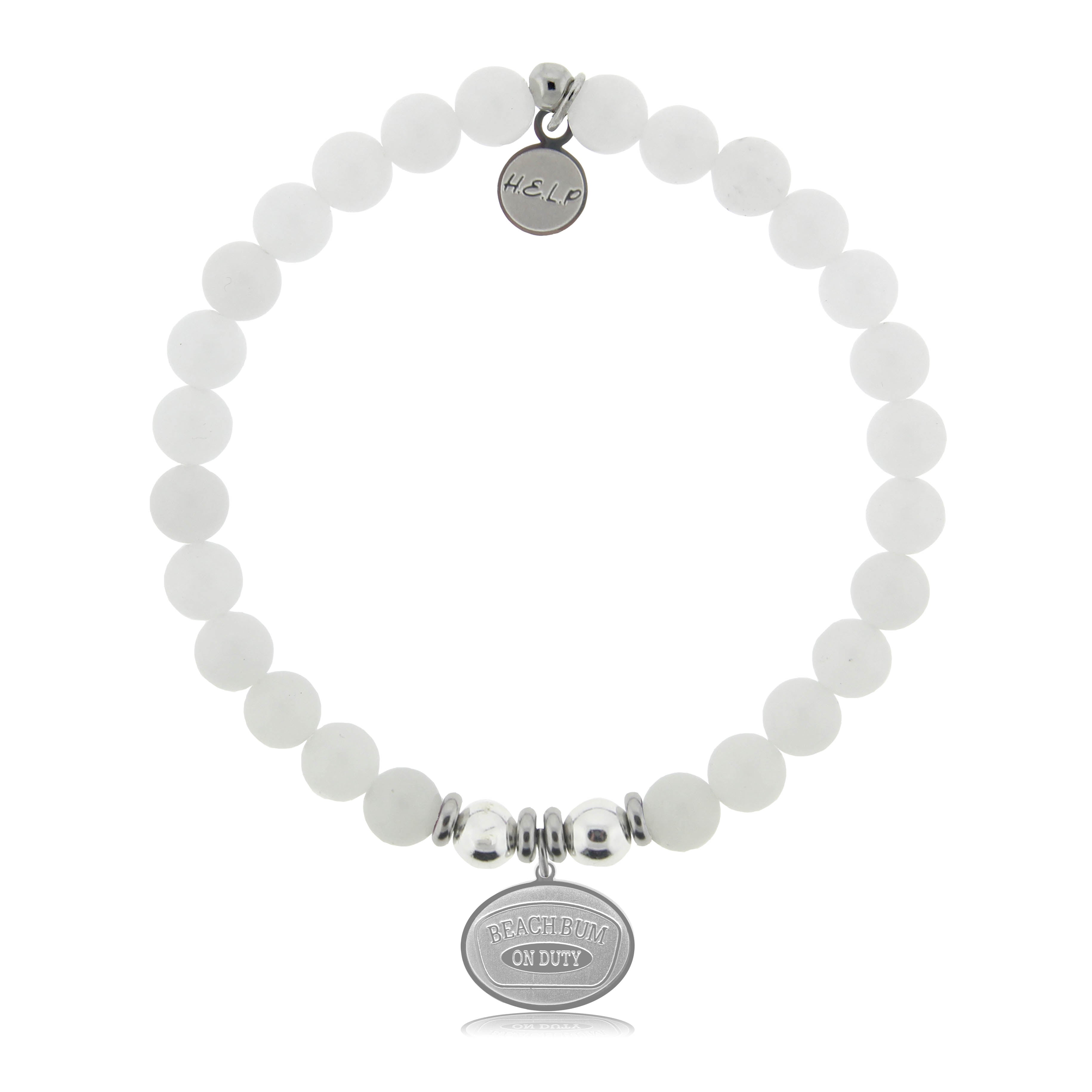 HELP by TJ Beach Bum Charm with White Jade Charity Bracelet