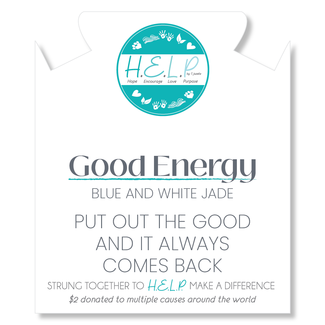 HELP by TJ Good Energy Stacker with Blue and White Jade