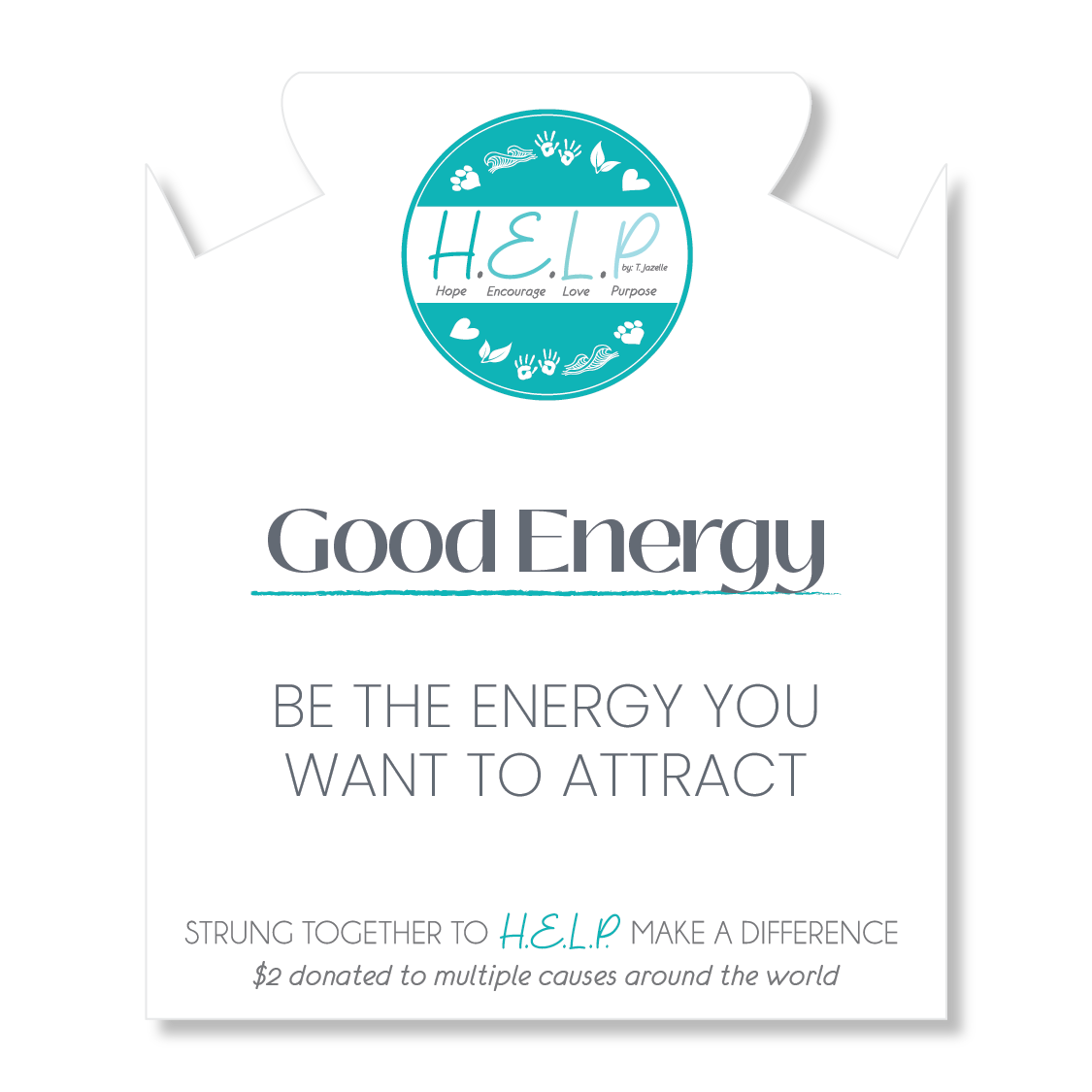 HELP by TJ Good Energy Stacker with White Jade