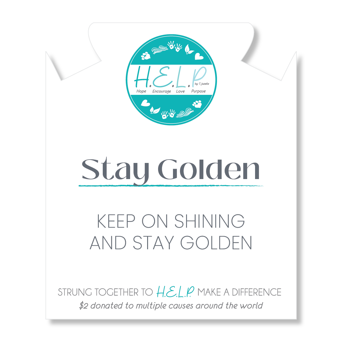 HELP by TJ Stay Golden Stacker with Orange Opalescent