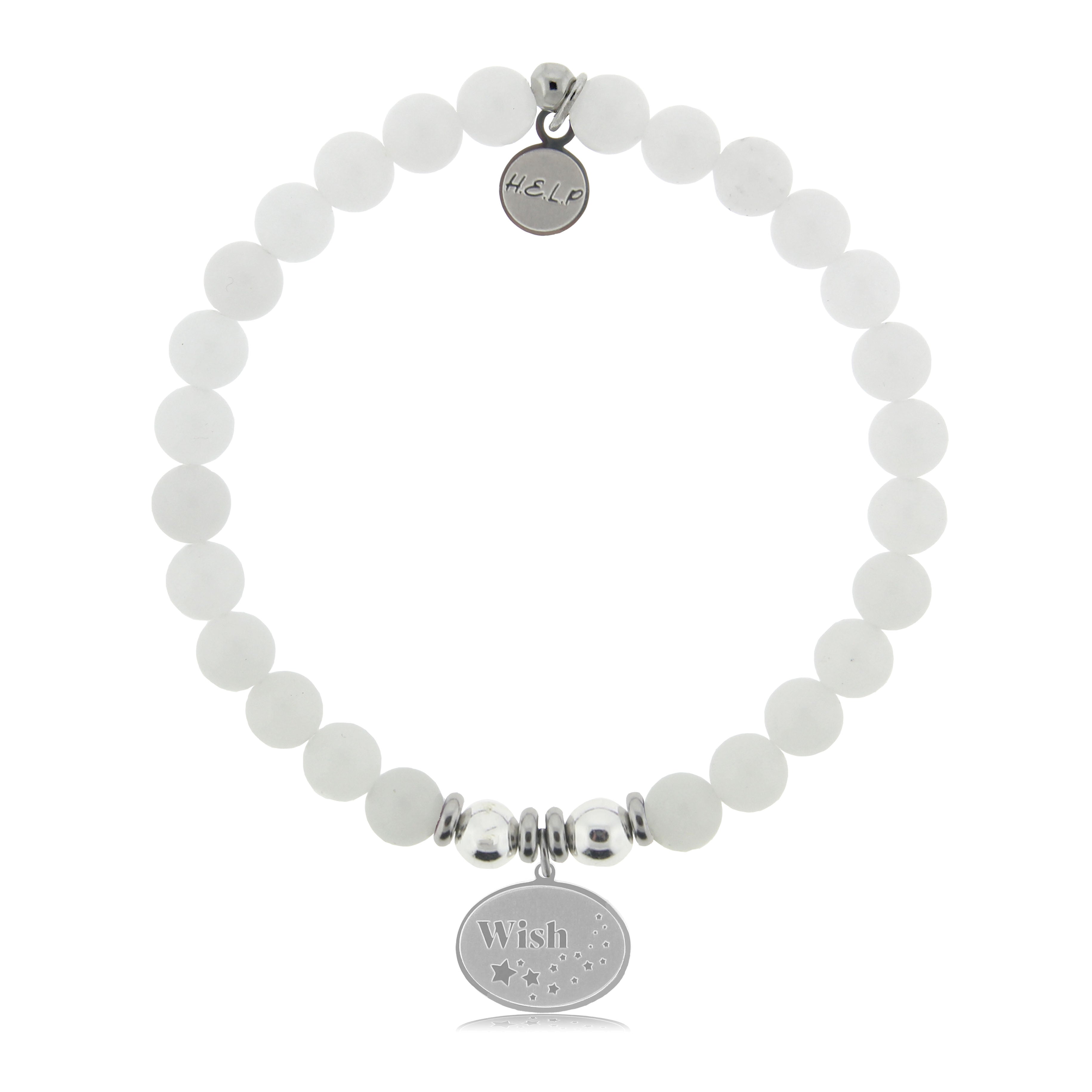 HELP by TJ Wish Charm with White Jade Charity Bracelet