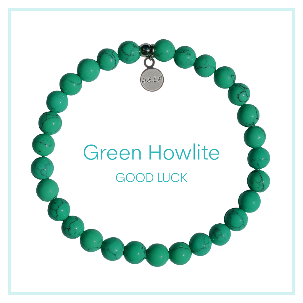 Green Howlite Beaded Charity Charm Bracelet Collection