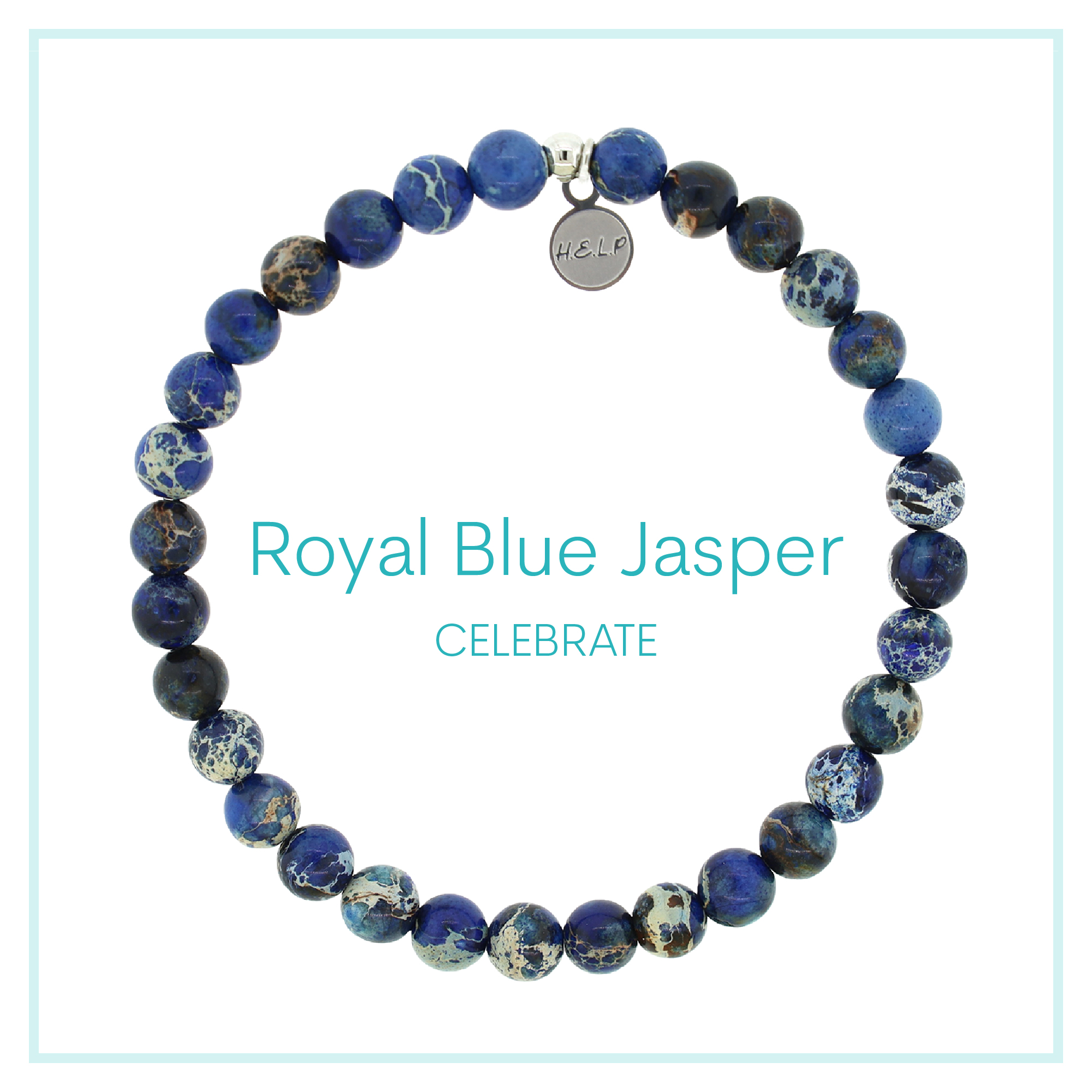 Royal Blue Jasper Beaded Charity Charm Bracelet Collection