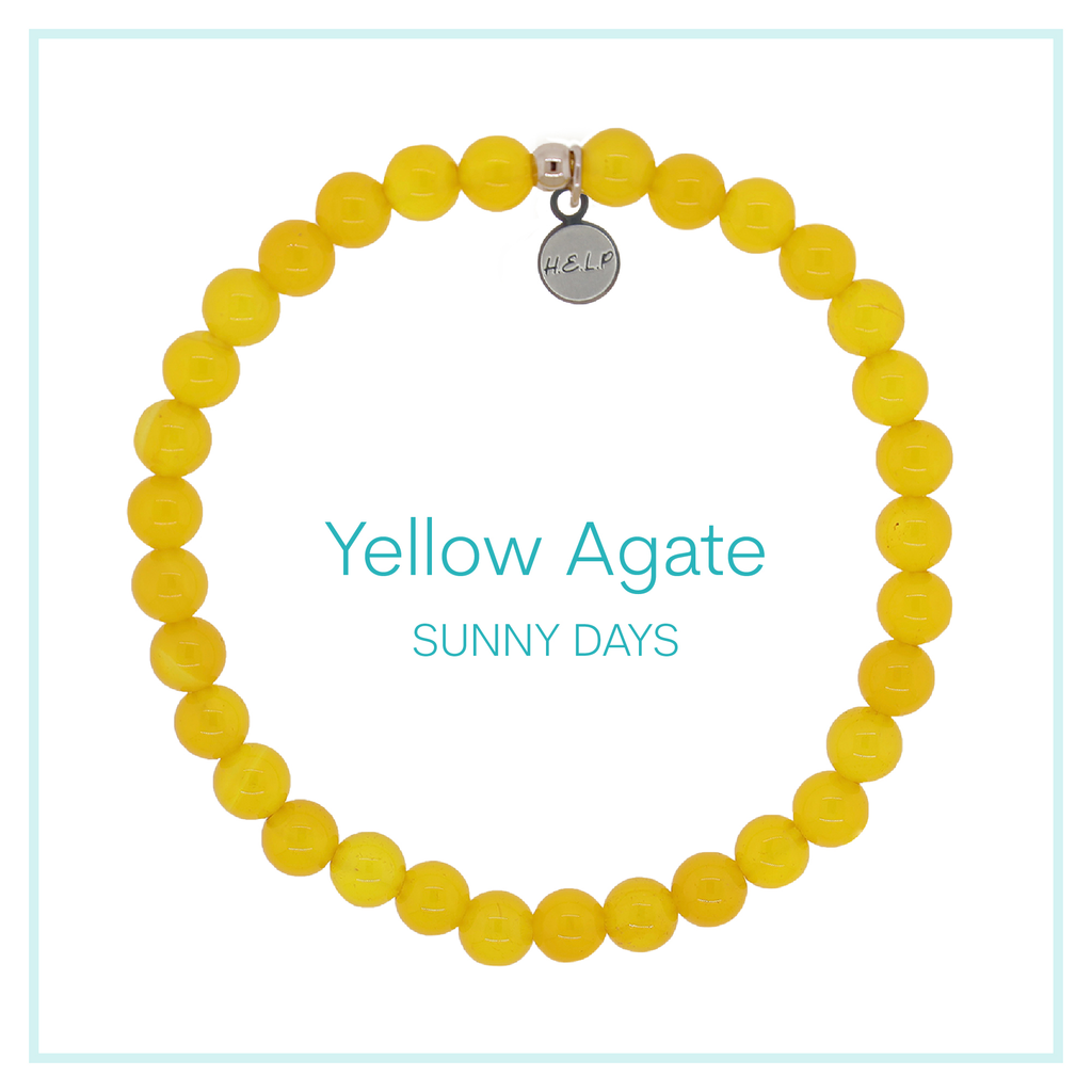 Yellow Agate Beaded Charity Charm Bracelet Collection