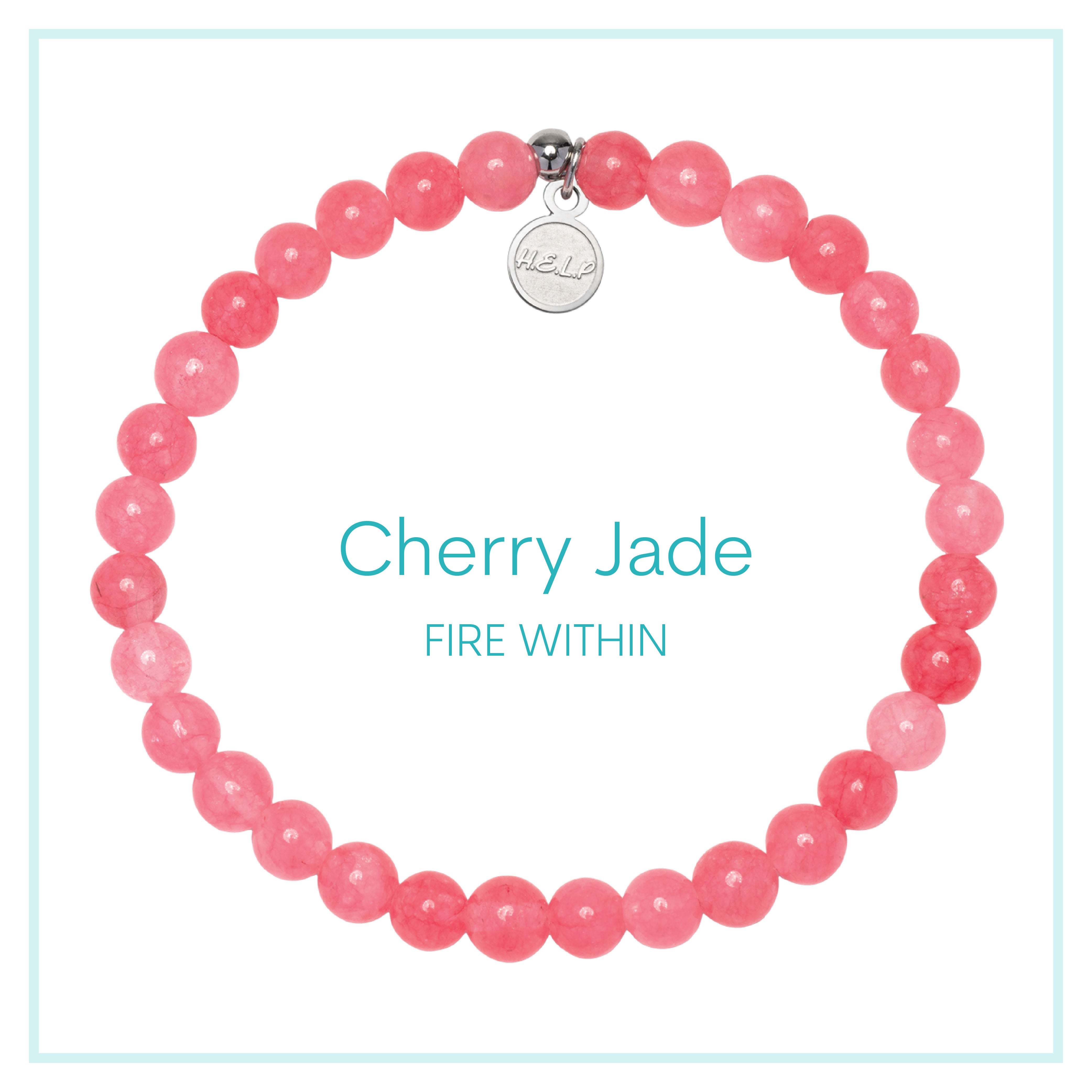 Cherry Jade Beaded Charity Charm Bracelet Collection