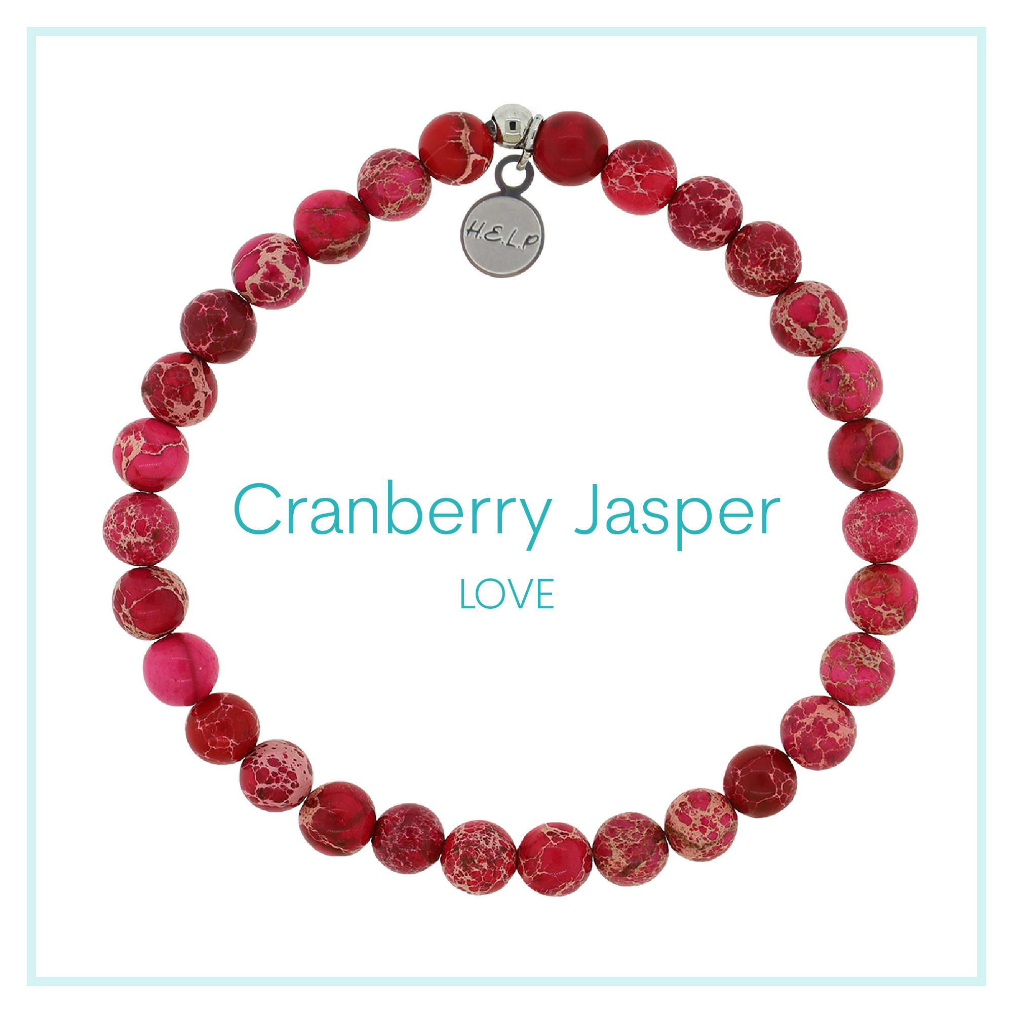 Cranberry Jasper Beaded Charity Charm Bracelet Collection