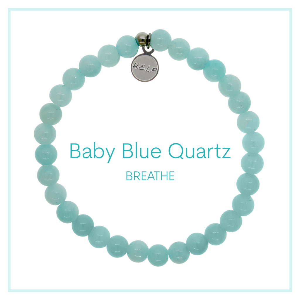 Baby Blue Quartz Beaded Charity Charm Bracelet Collection
