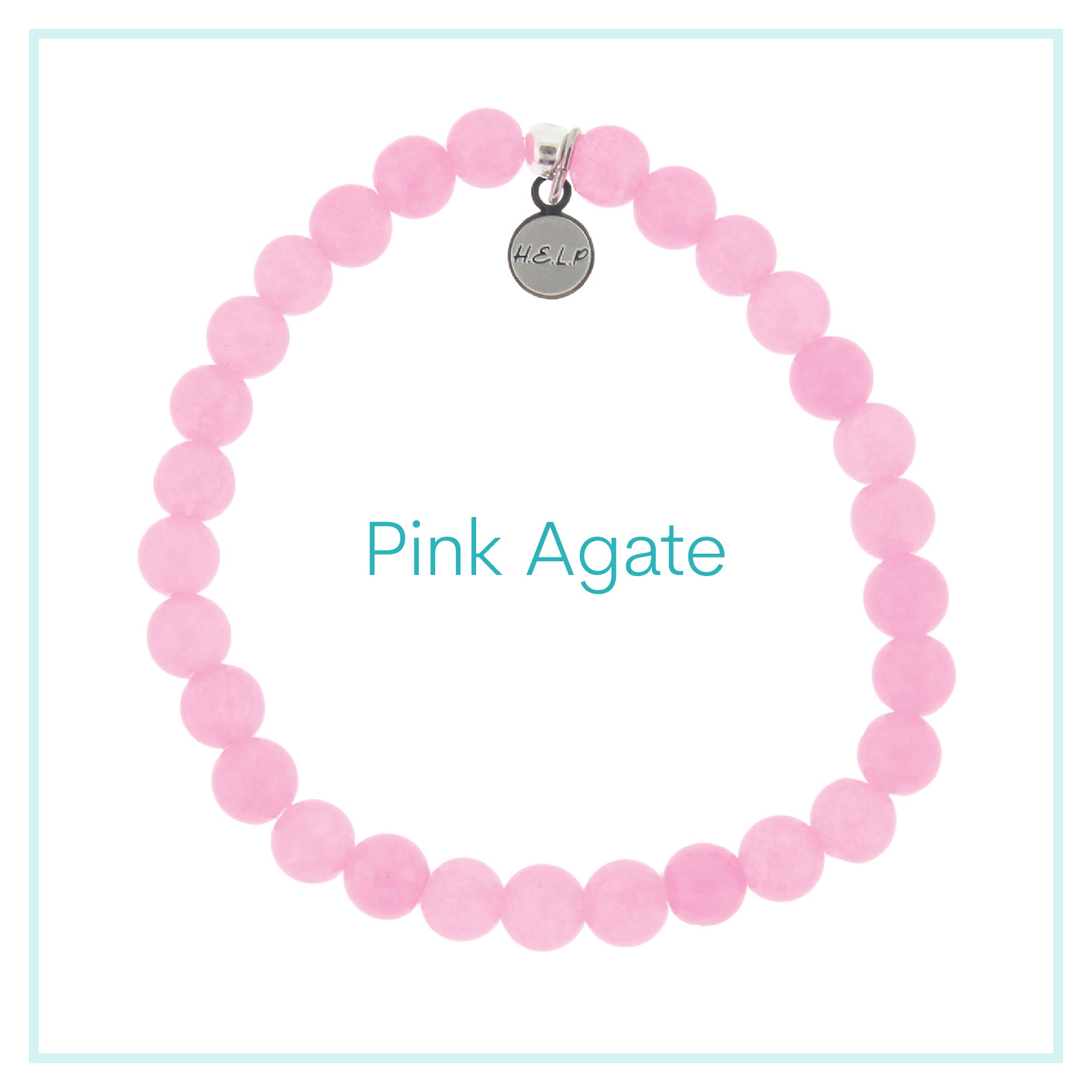 Pink Agate Beaded Charity Charm Bracelet Collection