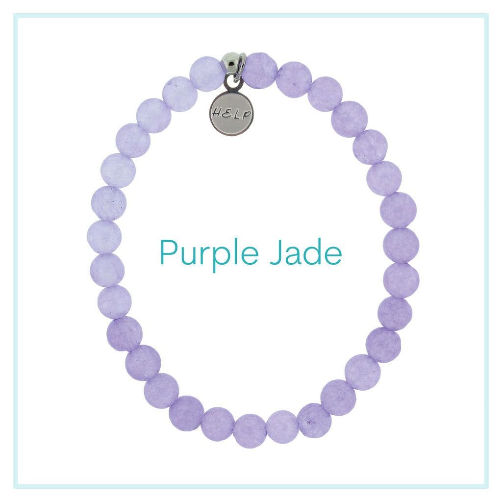 Purple Jade Beaded Charity Charm Bracelet Collection