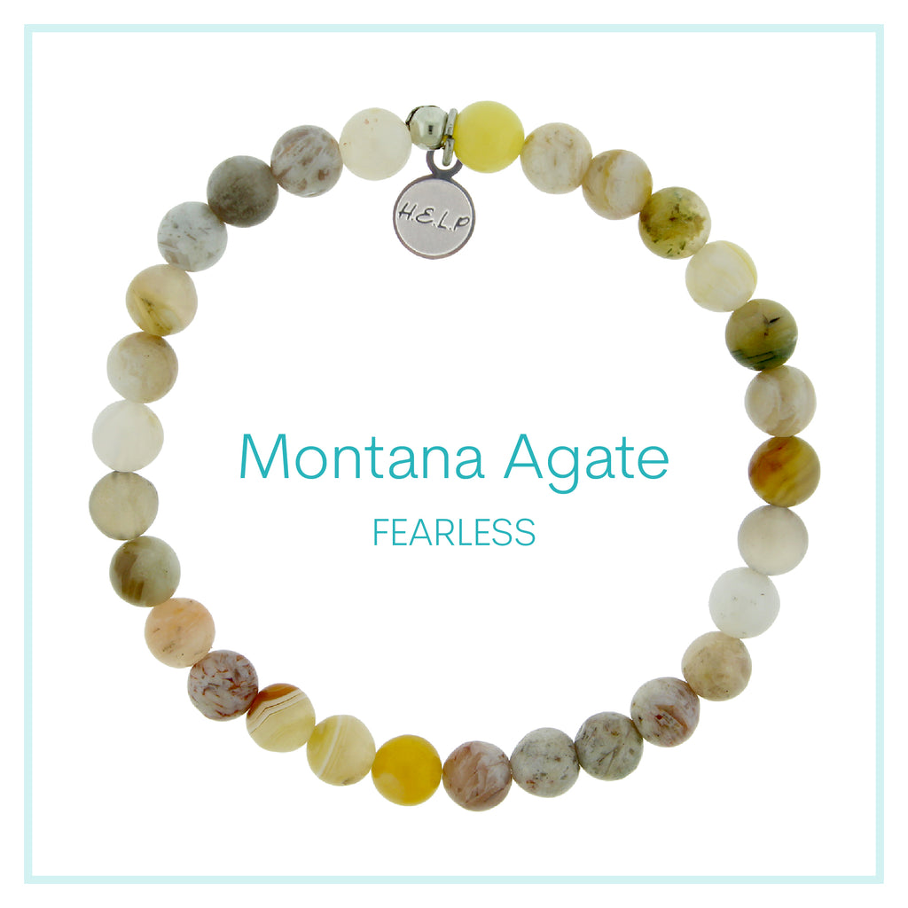 Montana Agate Beaded Charity Charm Bracelet Collection