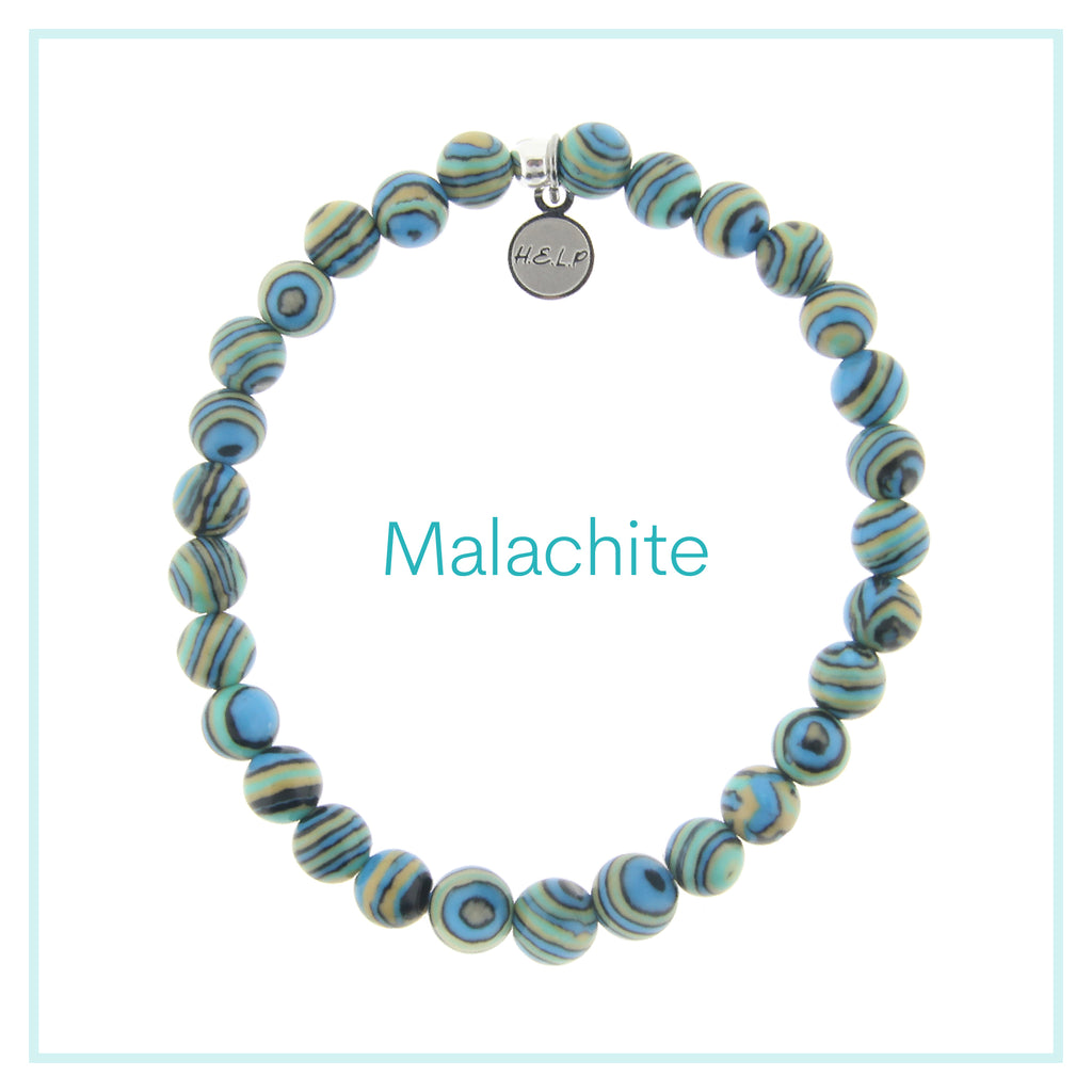 Malachite Beaded Charity Charm Bracelet Collection