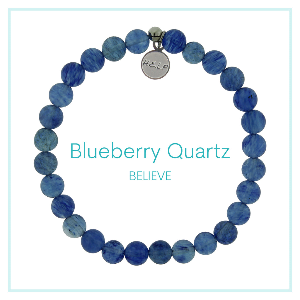 Blueberry Quartz Beaded Charity Charm Bracelet Collection