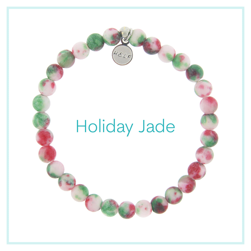 Holiday Jade Beaded Charity Charm Bracelet Collection