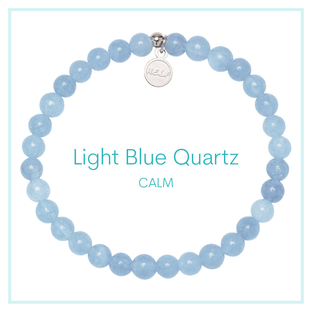 Light Blue Quartz Beaded Charity Charm Bracelet Collection