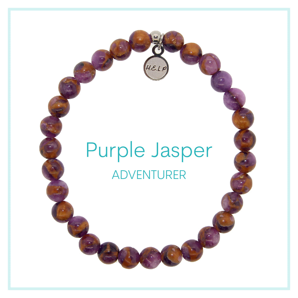 Purple Earth Quartz Beaded Charity Charm Bracelet Collection