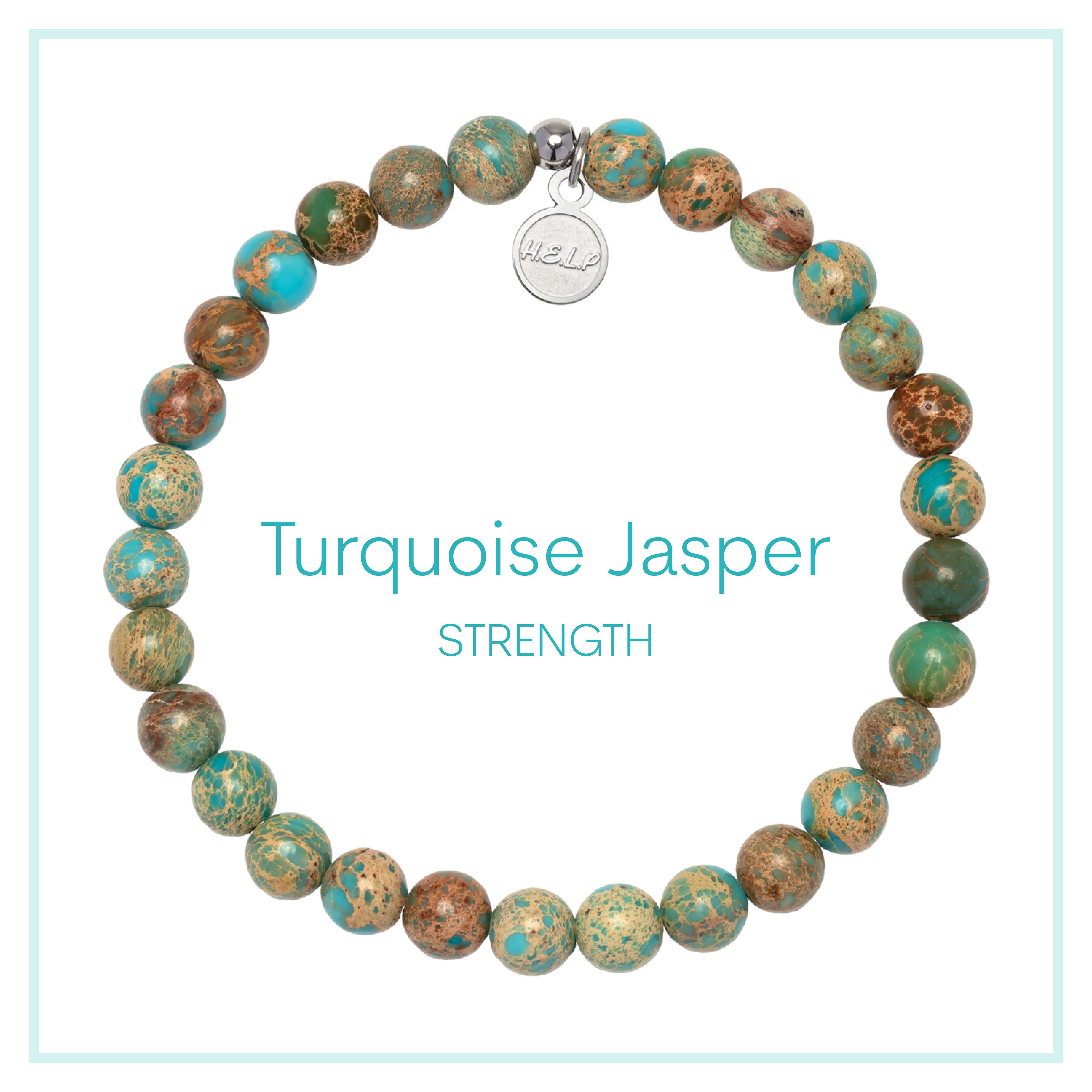 Turquoise Jasper Beaded Charity Charm Bracelet Collection