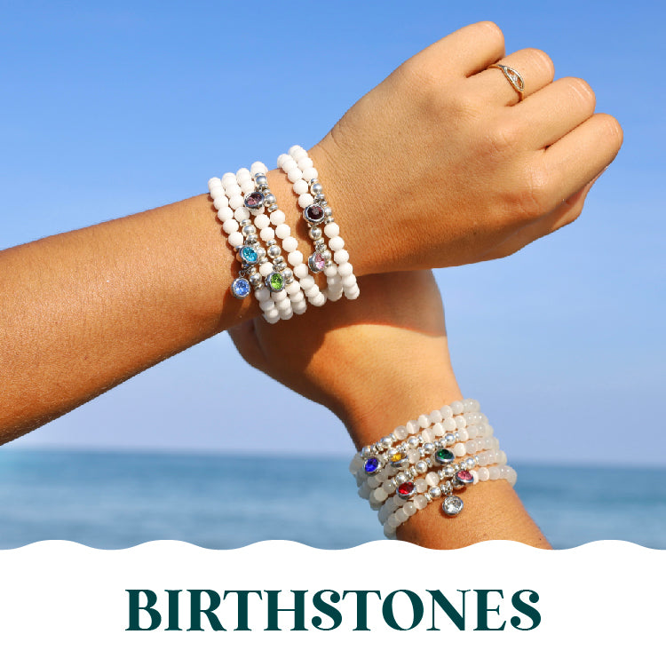 Birthstone Crystal Beaded Charity Charm Bracelet Collection