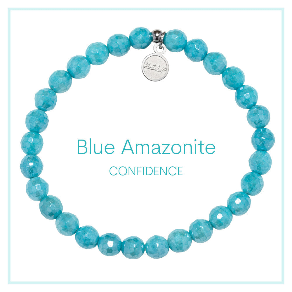 Blue Amazonite Beaded Charity Charm Bracelet Collection