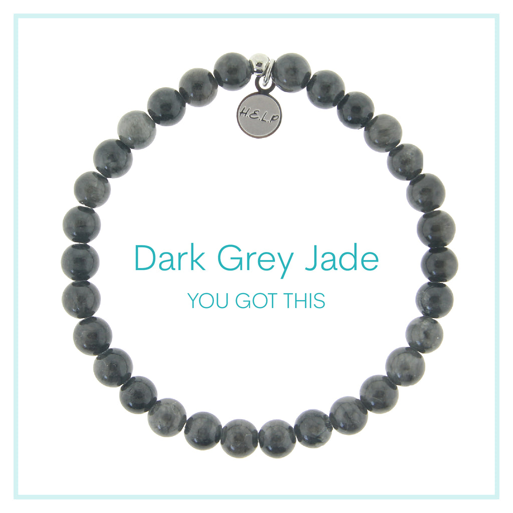 Dark Grey Jade Charity Charm Bracelet Collection