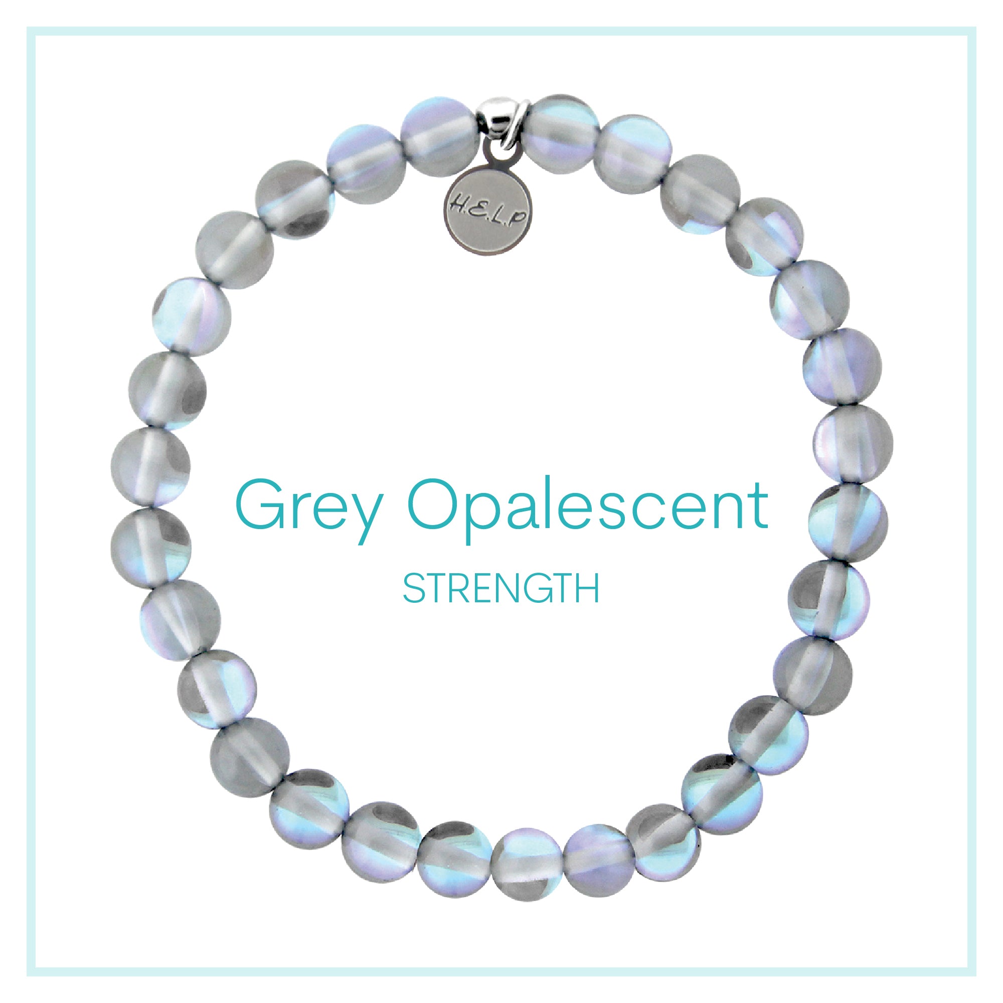 Grey Opalescent Beaded Charity Charm Bracelet Collection