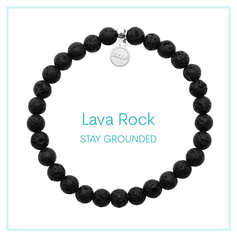 Lava Rock Beaded Charity Charm Bracelet Collection