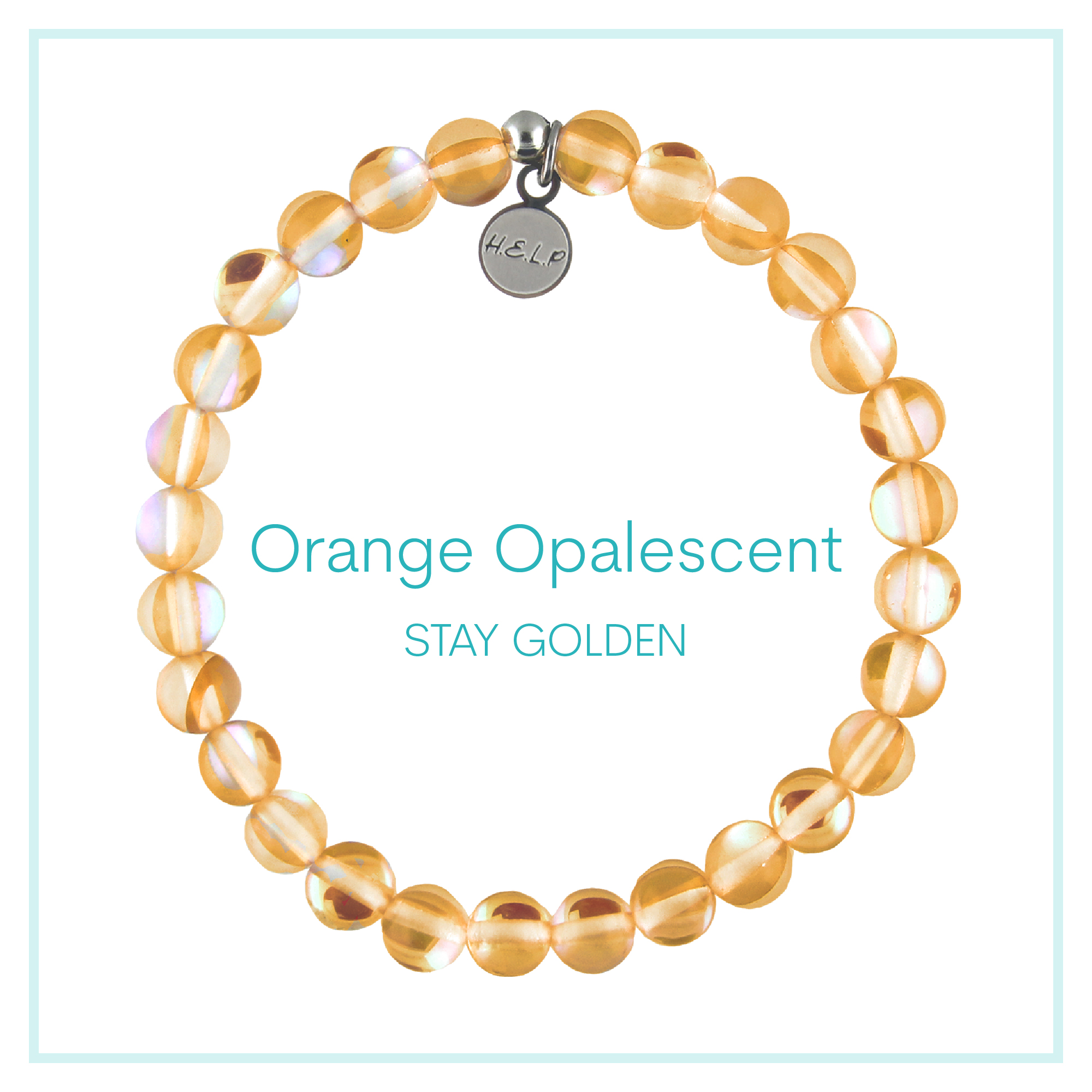 Orange Opalescent Beaded Charity Charm Bracelet Collection