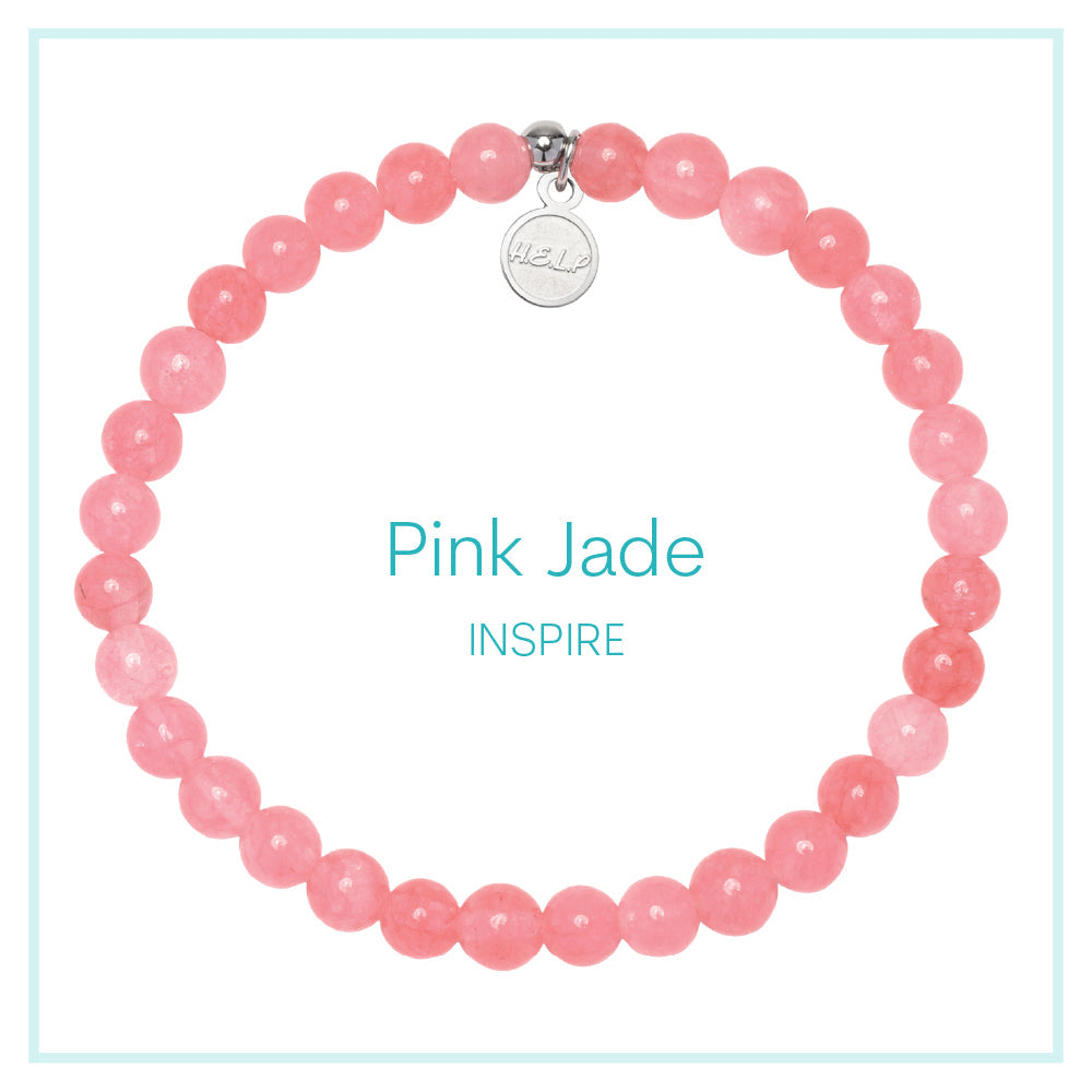 Pink Jade Beaded Charity Charm Bracelet Collection