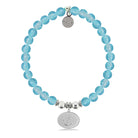 HELP by TJ Anchor Charm with Blue Glass Shimmer Charity Bracelet