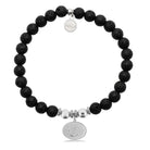 HELP by TJ Anchor Charm with Lava Rock Charity Bracelet