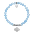 HELP by TJ Anchor Charm with Light Blue Quartz Charity Bracelet