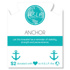 HELP by TJ Anchor Charm with Pink Jade Charity Bracelet