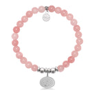 HELP by TJ Anchor Charm with Pink Jade Charity Bracelet