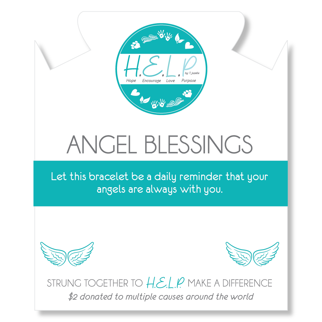 HELP by TJ Angel Blessings Charm with Aqua Cats Eye Charity Bracelet