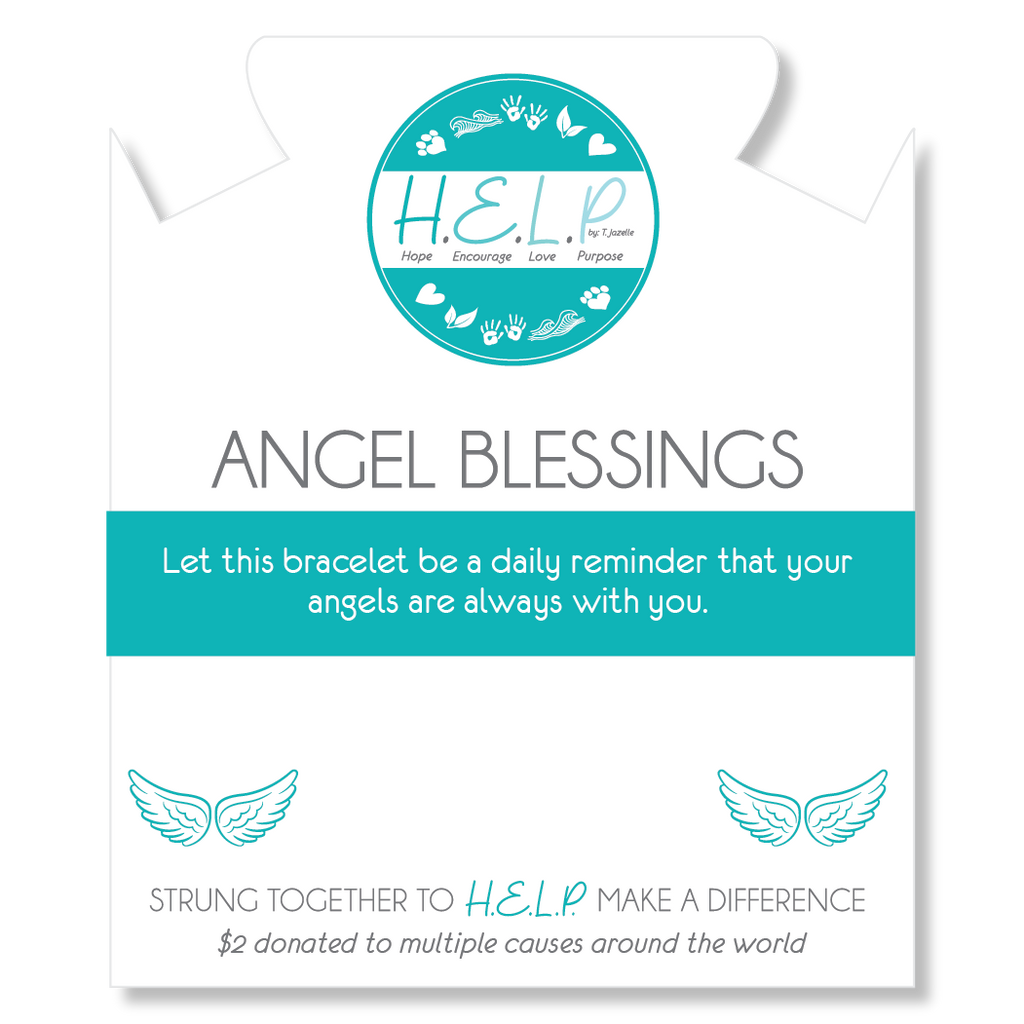 HELP by TJ Angel Blessings Charm with Baby Blue Quartz Charity Bracelet