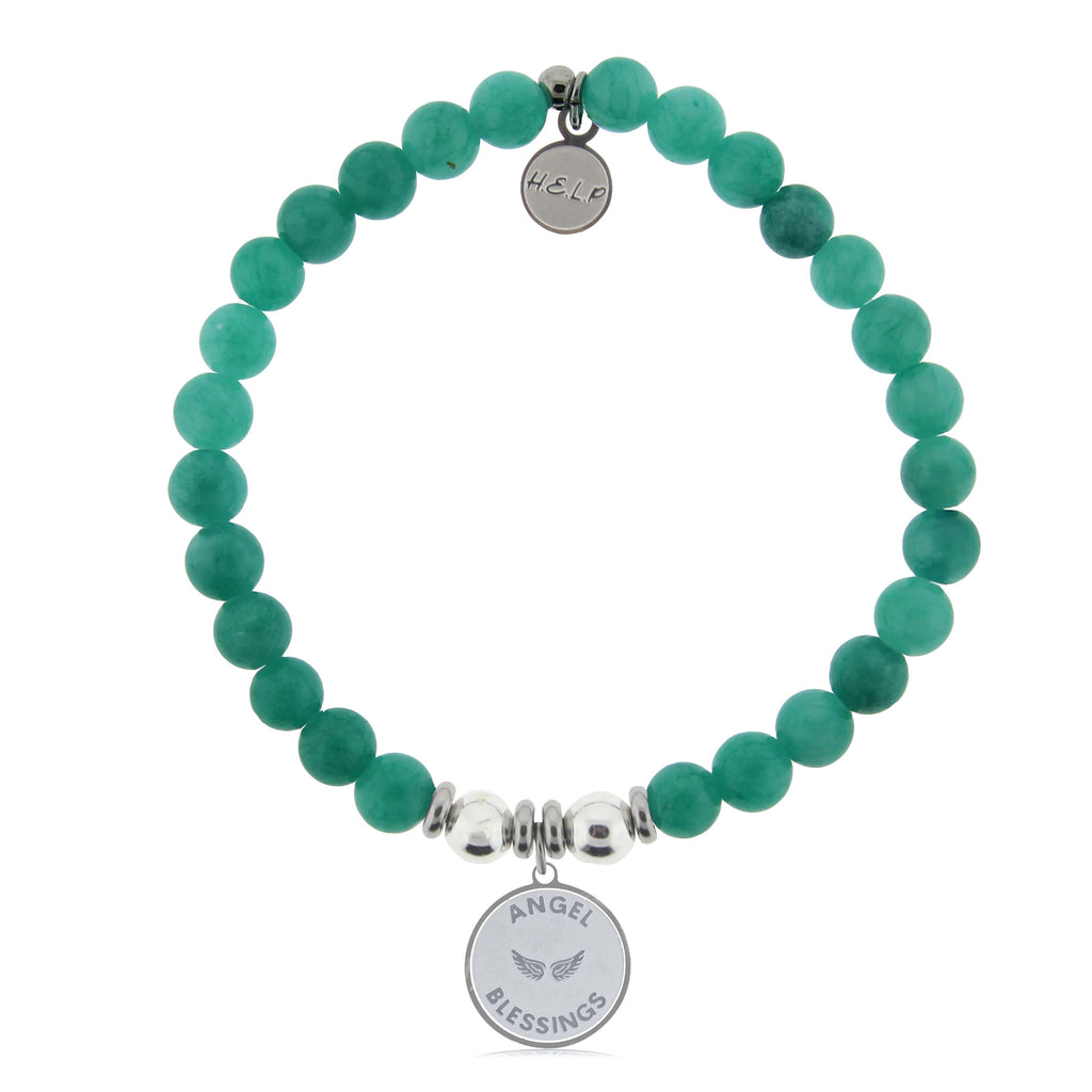 HELP by TJ Angel Blessings Charm with Caribbean Jade Charity Bracelet