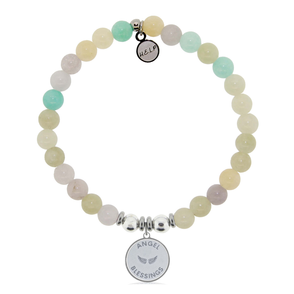 HELP by TJ Angel Blessings Charm with Green Yellow Jade Charity Bracelet