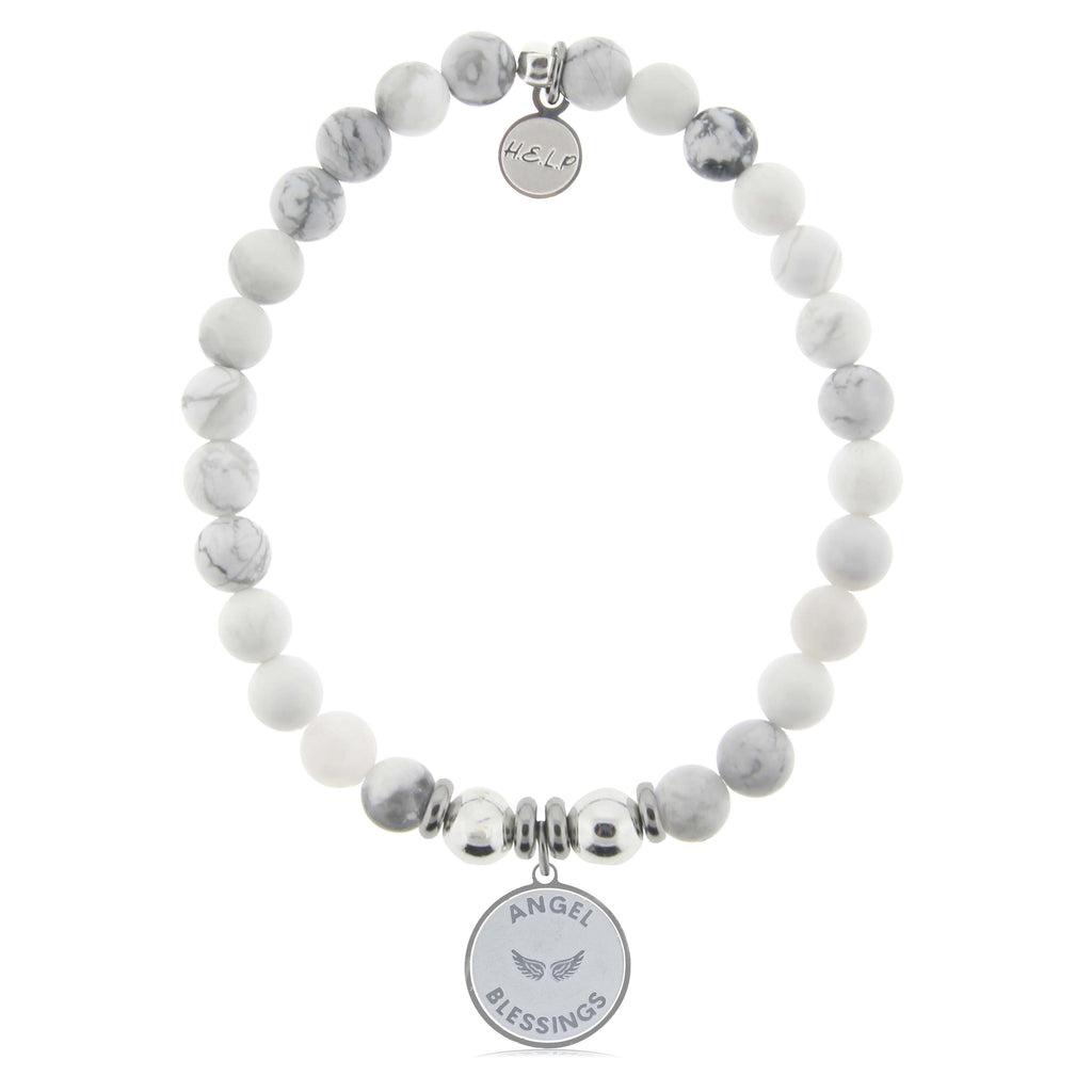 HELP by TJ Angel Blessings Charm with Howlite Charity Bracelet