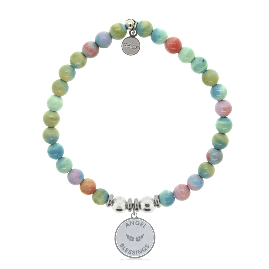 HELP by TJ Angel Blessings Charm with Pastel Jade Charity Bracelet