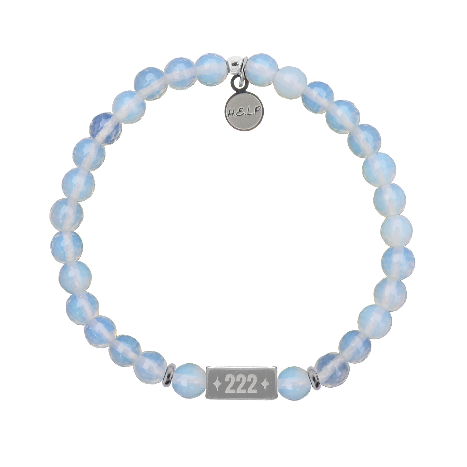 HELP by TJ Angel Number 222 Alignment Charm with Opalite Charity Bracelet