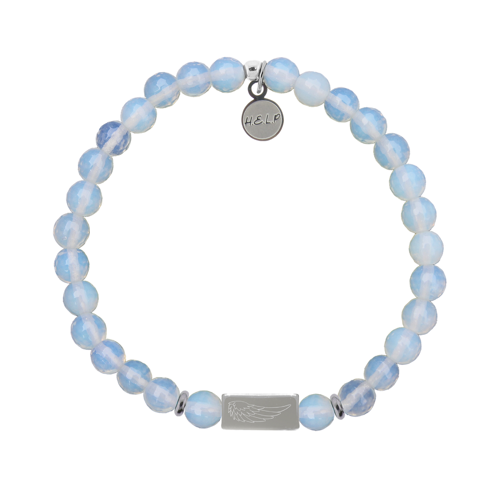HELP by TJ Angel Number 222 Alignment Charm with Opalite Charity Bracelet