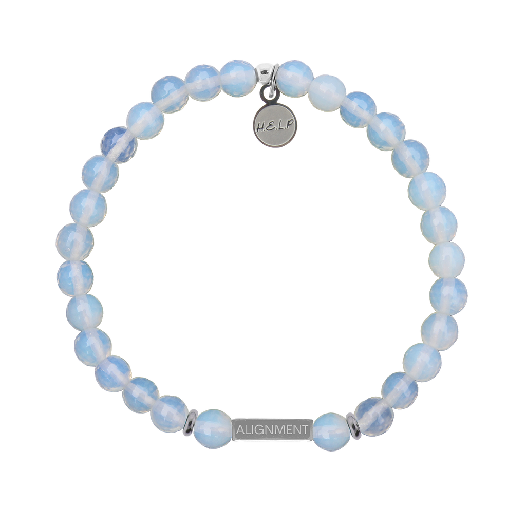 HELP by TJ Angel Number 222 Alignment Charm with Opalite Charity Bracelet