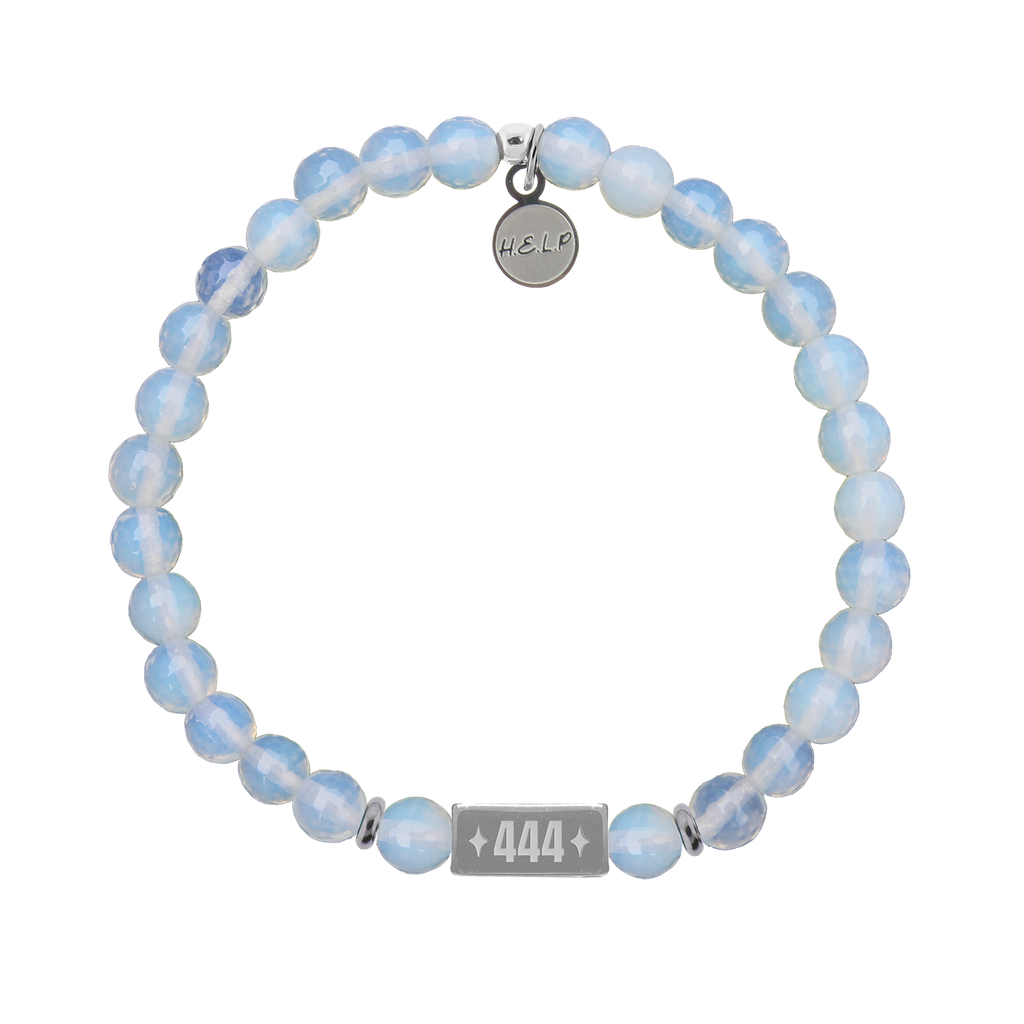 HELP by TJ Angel Number 444 Protection Charm with Opalite Charity Bracelet