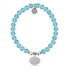 HELP by TJ Angel Wing Charm with Blue Glass Shimmer Charity Bracelet