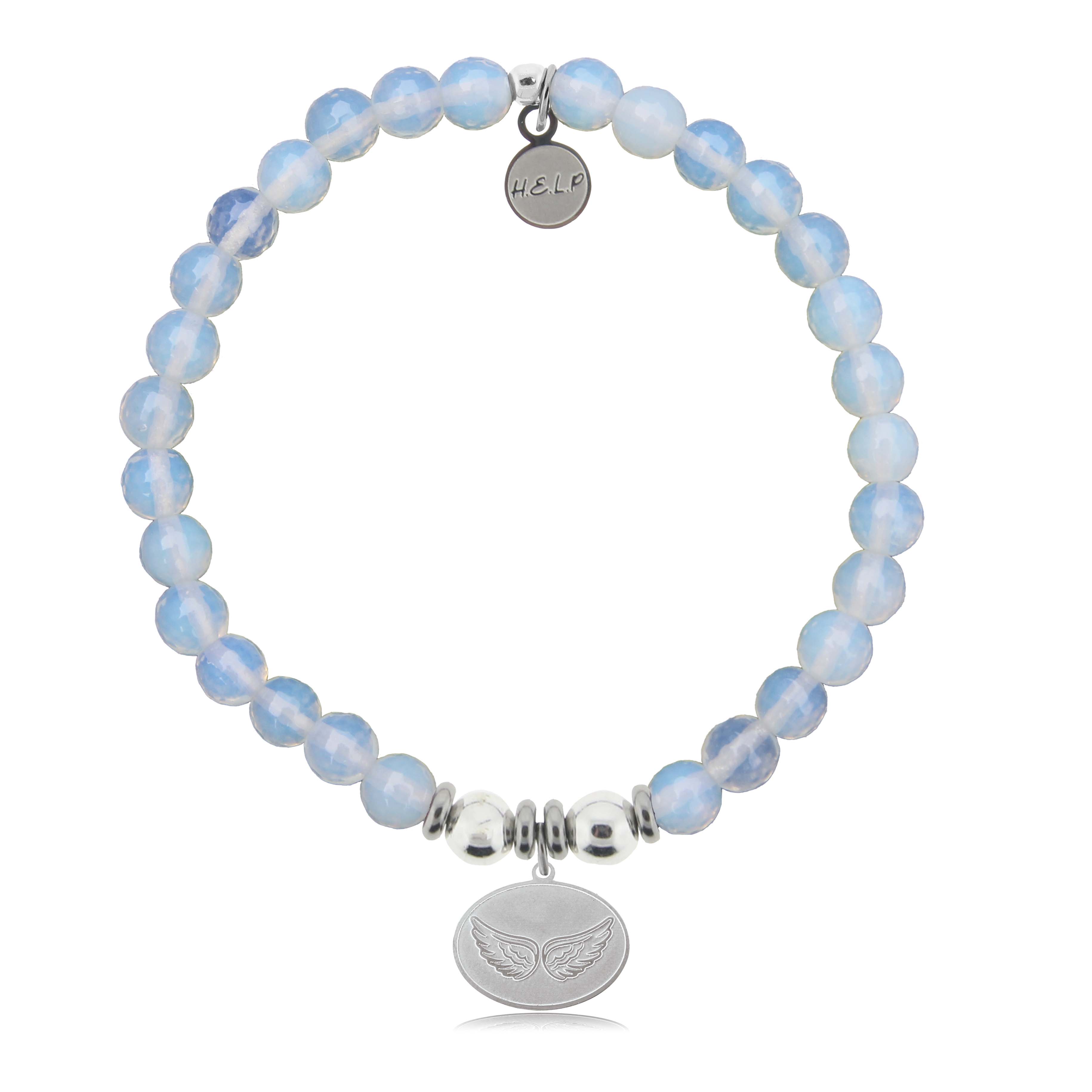 HELP by TJ Angel Wing Charm with Opalite Charity Bracelet