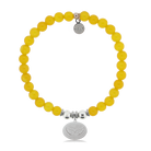 HELP by TJ Angel Wing Charm with Yellow Agate Charity Bracelet