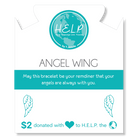 HELP by TJ Angel Wing Cutout Charm with Aqua Cats Eye Charity Bracelet