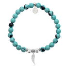 HELP by TJ Angel Wing Cutout Charm with Blue Zebra Jade Charity Bracelet